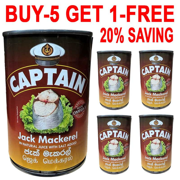 Captain Jack Mackerel 425g - Buy-5 Get 1-FREE - 20% Saving