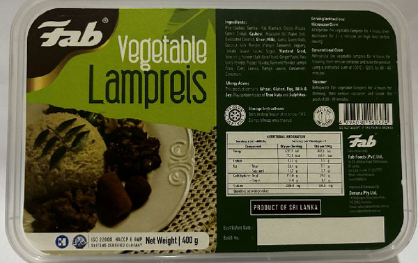 Fab Vegetable Lampreis 400g