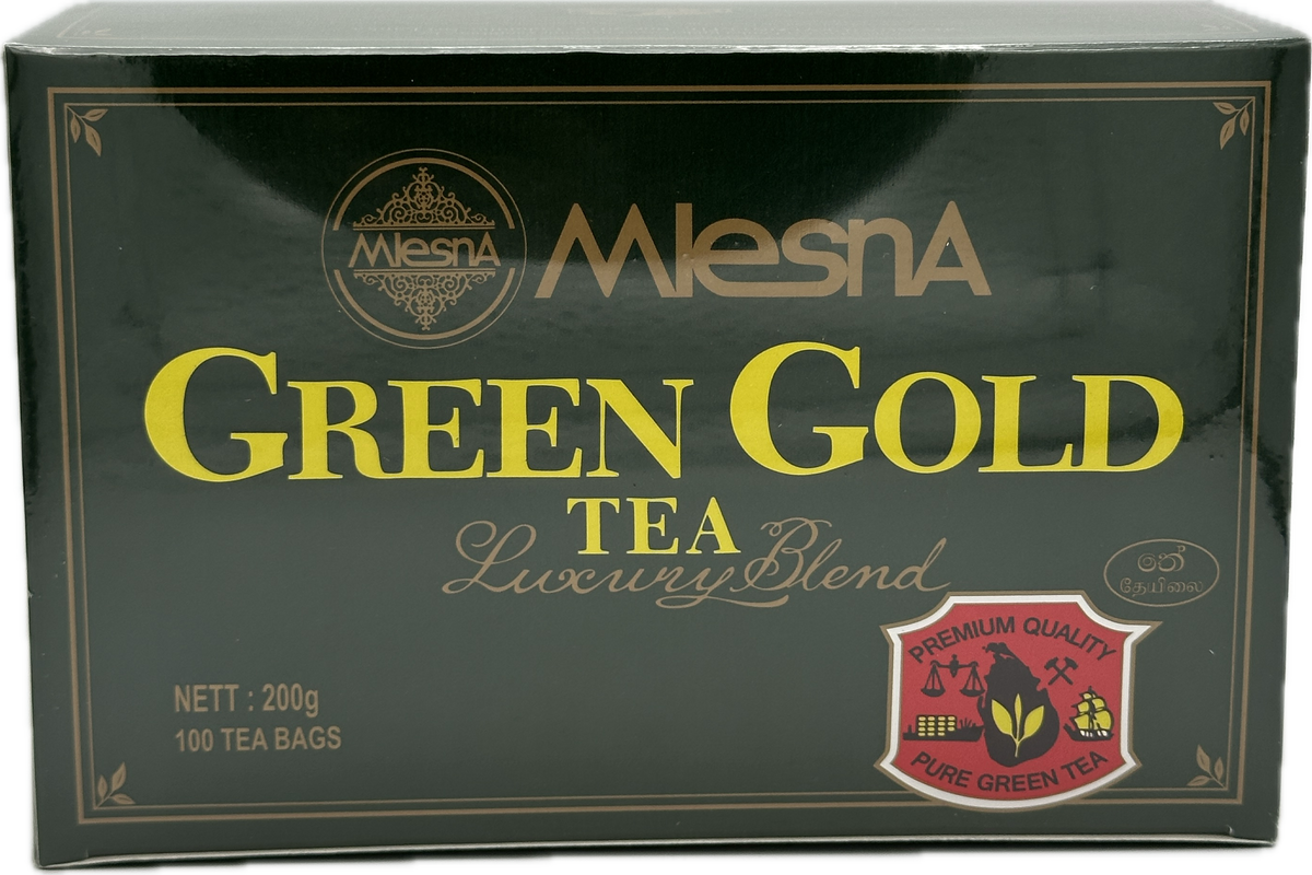 Mlesna Ceylon Green Gold Tea Luxury Blend 100 Tea Bags – LakFood