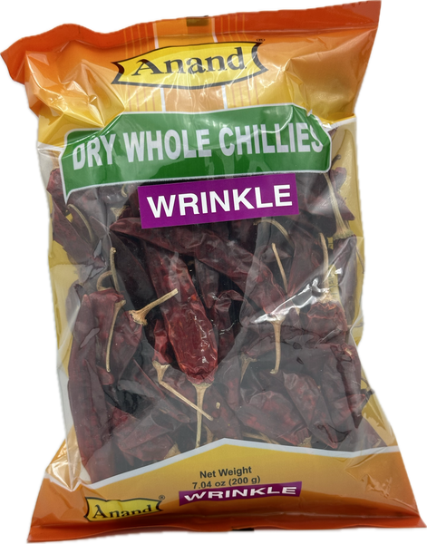 Anand Dry Whole Red Chilli Whole -  (Wrinkle) 200g