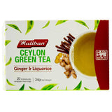 Maliban Green Tea - Ginger & Liquorice - 20 Tea Bags (ඉඟුරු සහ වැල්මී) ** BUY ONE GET ONE FREE **