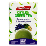 Maliban Green Tea - Lemongrass & Butterfly Pea - 20 Tea Bags (සේර සහ කටරොඩු තේ) ** BUY ONE GET ONE FREE **