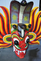 Sri Lankan Traditional Wooden Fire Mask Home Decor 15 Inch