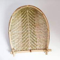 Bamboo Winnowing Fan Basket Kitchen Tool / Kulla Hand Carved Ceylon Traditional Style