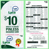 Lyca Talk Pinless International Calling Card $10
