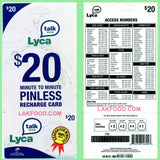 Lyca Talk Pinless International Calling Card $20