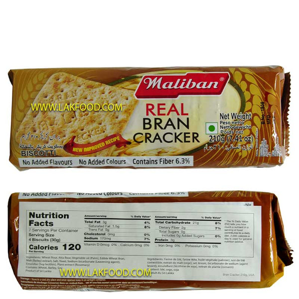 Maliban Real Bran Cracker 210g