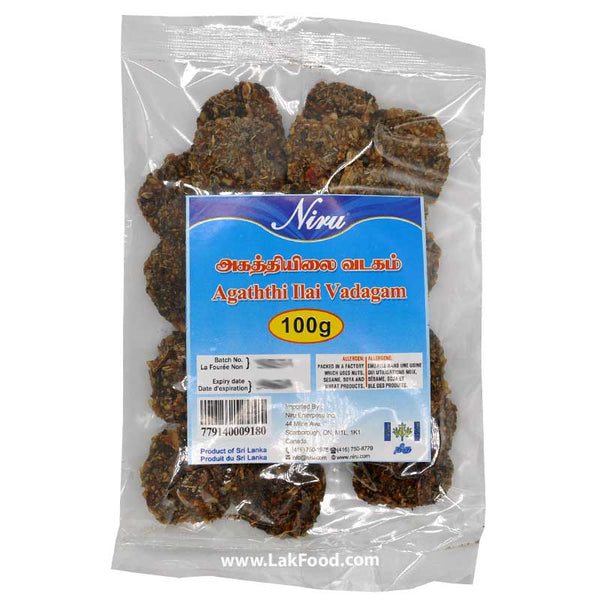 Niru Agaththi Ilai Wafers (Vadagam) 100g ** BUY ONE GET ONE FREE **