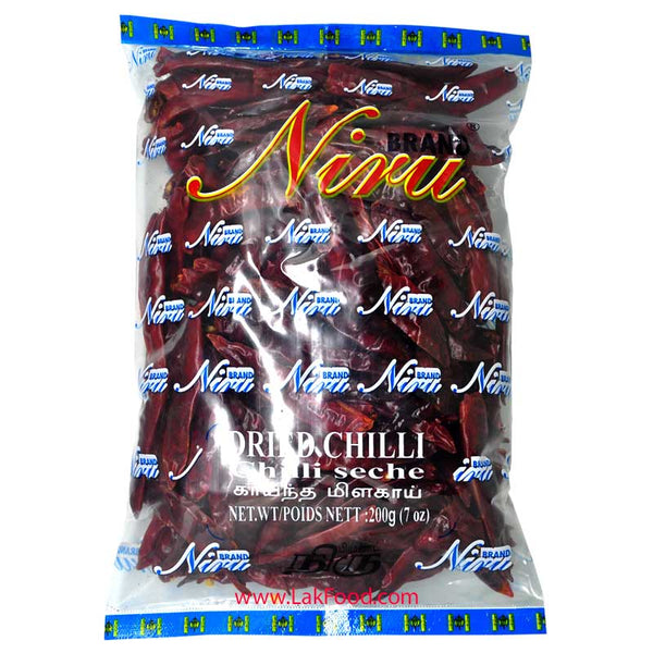 Niru Dried Red Chilli Whole -  (Stemless) 200g