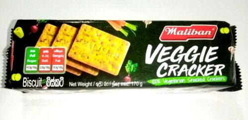 Maliban Veggie Cracker 100% Vegetarian Snacked Crackers 170g